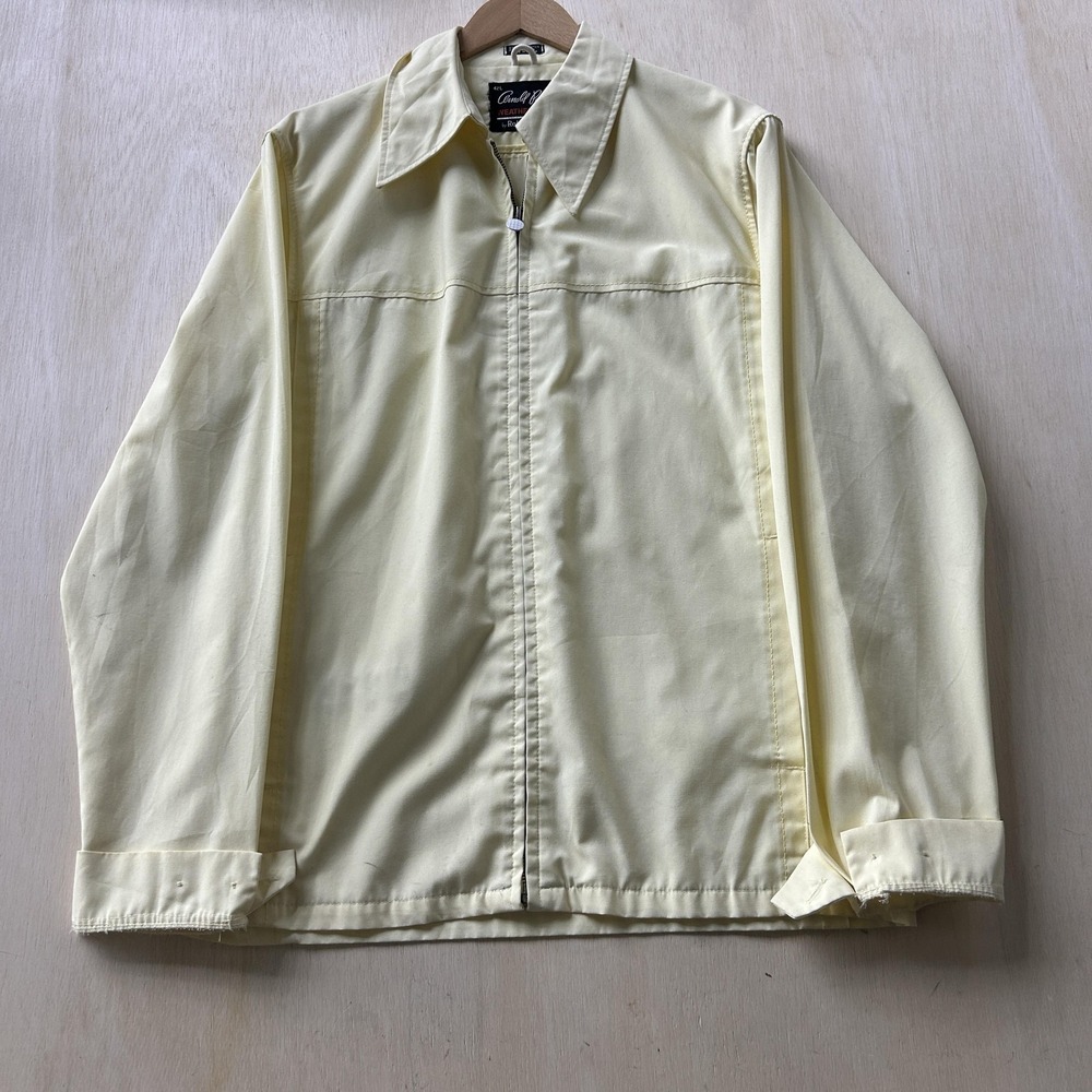Vintage Arnold Palmer Jacket Mens 42 Yellow Weatherflite Golf Zip Windbreaker